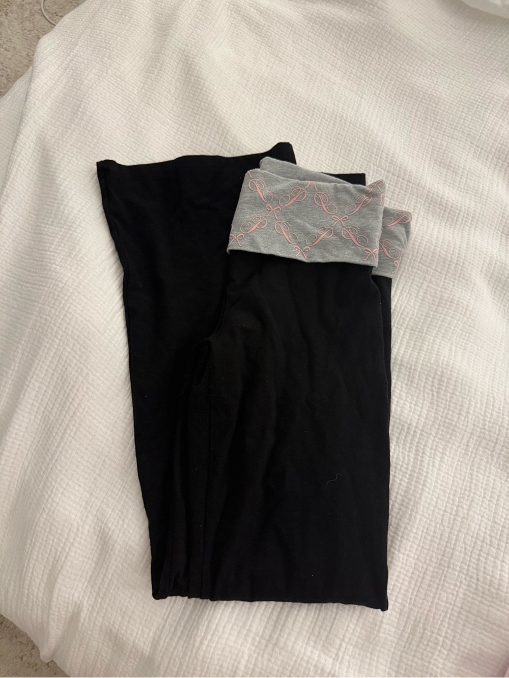 Pink fold over pants